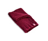 Wooldog Chunky Hand-Knitted Rosebud Pet Blanket Burgundy